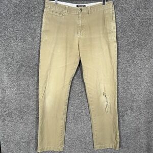 Filson Pants Mens 33x32 Beige Trim Fit Chino Casual Workwear Knee Tear Damage